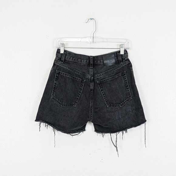 Anine Bing Bonnie Raw Hem Cutoff Denim Shorts washed black sz 25 - Picture 8 of 10